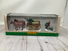 Lemax Tree Wagon Set Christmas Village Accessory Damaged Decoration