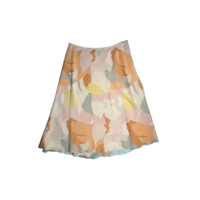 Linda Allard Ellen Tracy 100% Silk Abstract Print A-Line Midi Skirt Women's 8