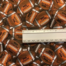 FOOTBALL USA 1 /2 Yard X 44 Wide 100 Cotton Fabric All Over Footballs