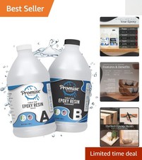 Food Safe Epoxy Resin 1 Gallon Kit - Crystal Clear, Self-Leveling Craft Solution