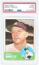 Mickey Mantle New York Yankees 1963 Topps #200 PSA Authenticated 4 Card