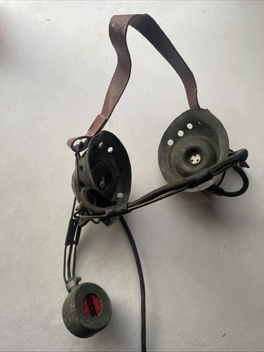 Vintage 1940 WW2 Headphones military