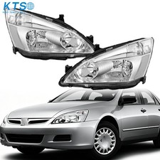 Chrome Lamp For Honda Accord Sedancoupe 2003 2004-2007 Halogen Headlights Pair
