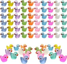 60 Pcs Mini Resin Ducks Luminous Tiny Ducks Miniature Duck Glow in The Dark f...