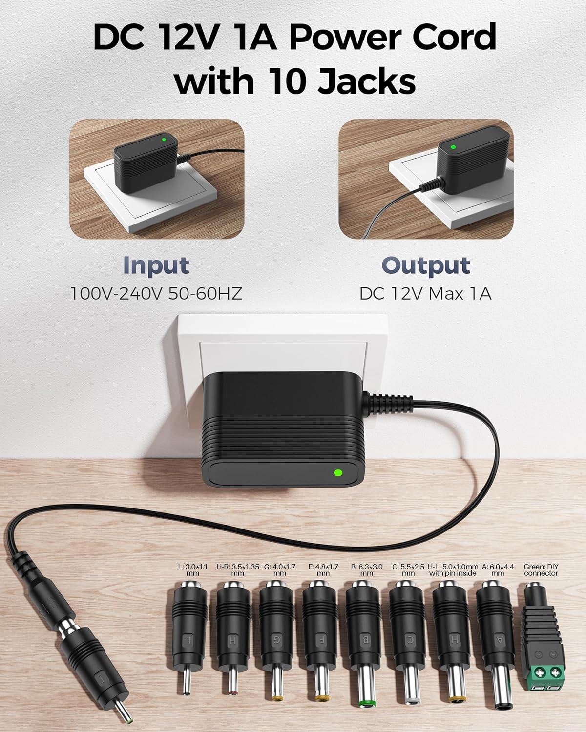 12V Power Supply AC Adapter 12 Volt Charger Universal for black 