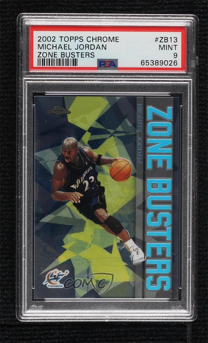 2002-03 Topps Chrome Zone Busters Michael Jordan #ZB13 PSA 9 MINT HOF 0m76