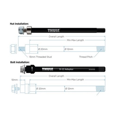 Thule Achsadapter Maxle Trek M12x1,75 209mm Befestigung-Mutter