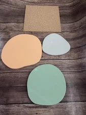 Cork Message Board Pieces Pastel Stones Square Borderless