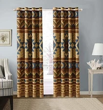 Austin Rustic Western Southwest Native American Window Treatment Grommet Curtain