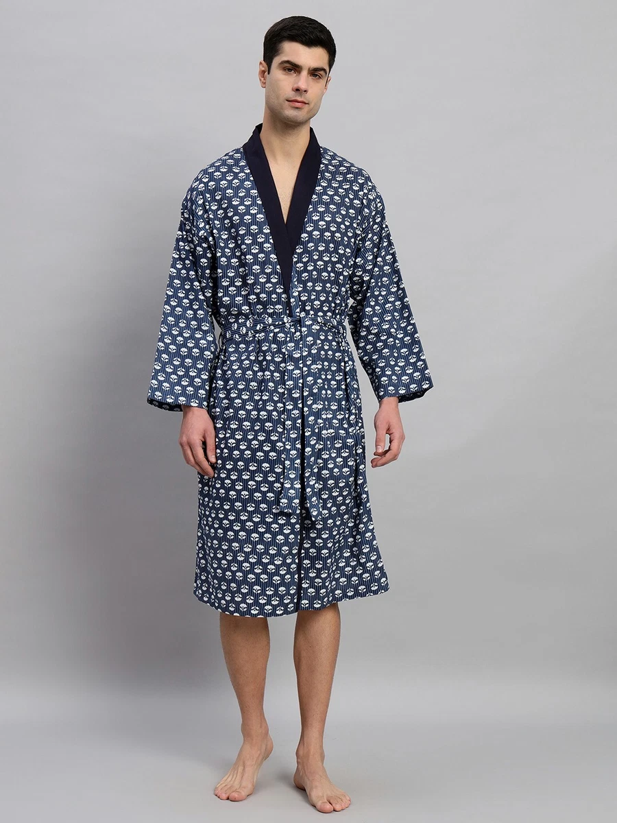 Vulcanodon Accappatoio Kimono Da Uomo In Raso Leggero – Vestaglia Lussuosa Con Cinghie Interne Ed Esterne, Morbida E Fresca, Ideale Per Regalo (Compleanno, Anniversario)