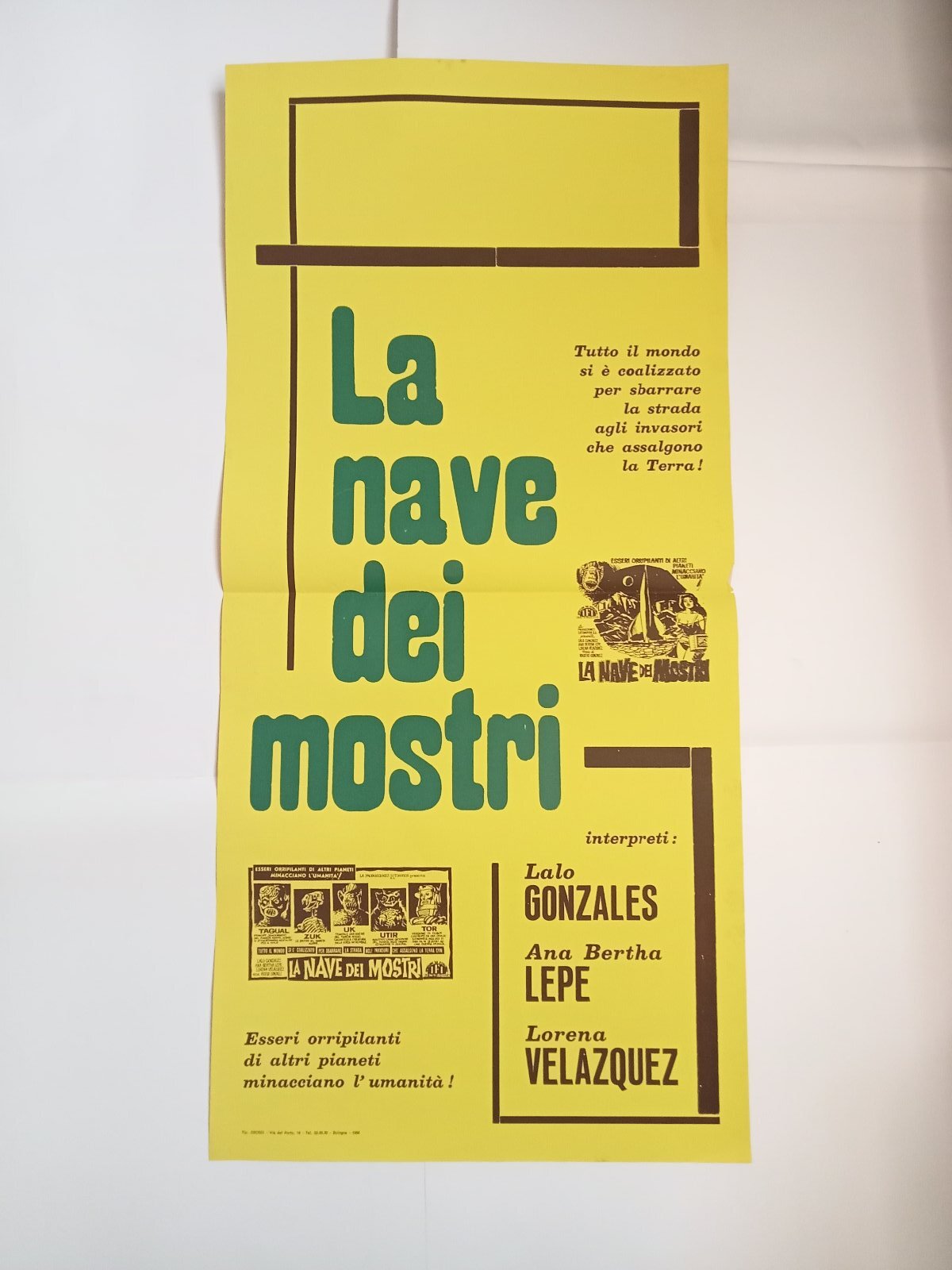 Locandina originale film La nave dei mostri (1960) - Regia di Rogelio A. González