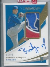 2021 Panini Immaculate Brailyn Marquez Rookie Patch Auto Cubs 65/99 Sick Patch