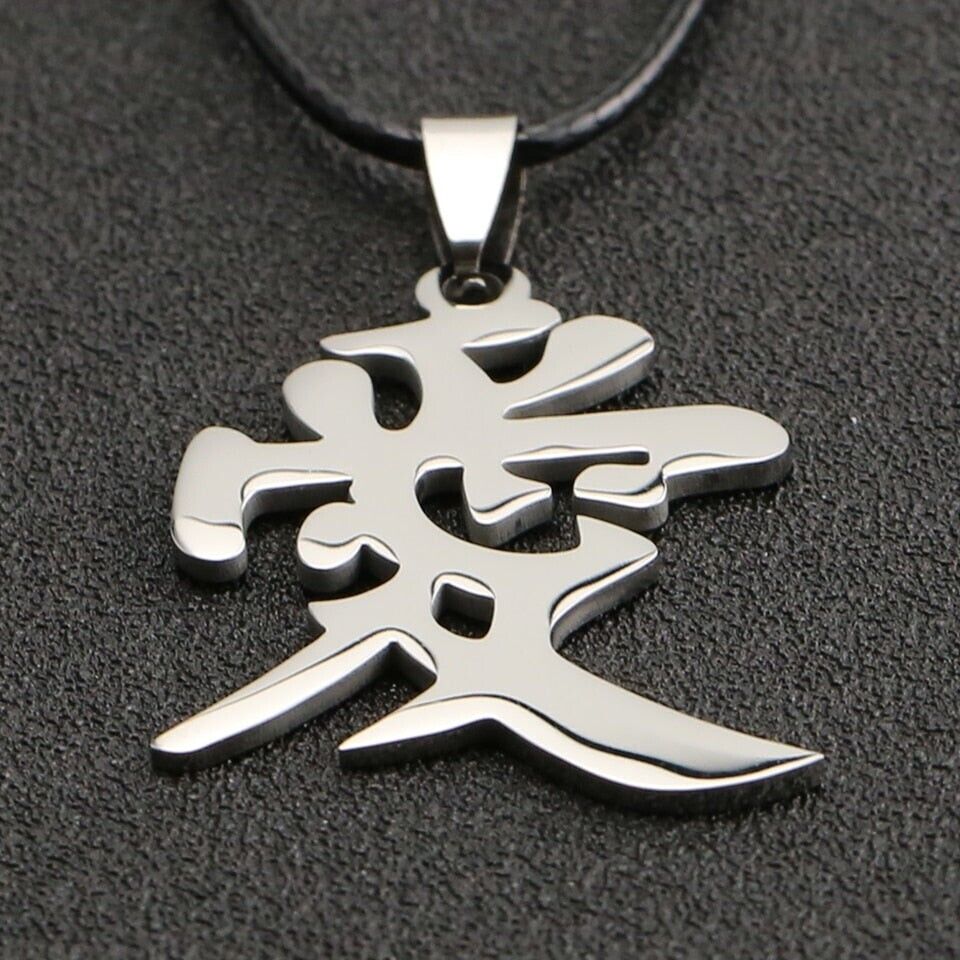 Naruto Necklace Gaara Love Kanji Symbol Pendant Sasuke Itachi