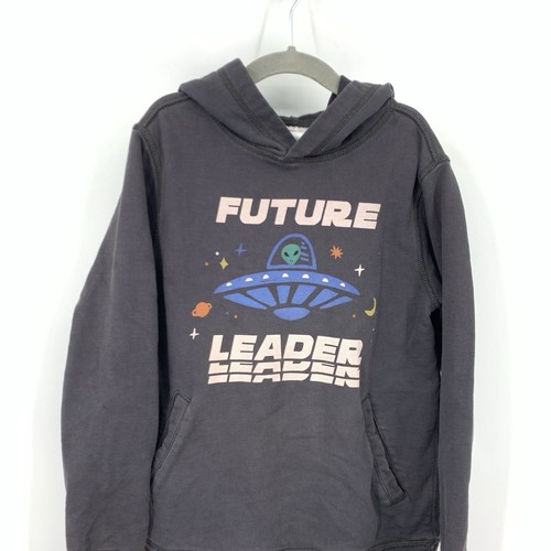 Hanna Andersson Kids 130 Size 8 Hoodie Pullover Sweatshirt Future Leader Black - Picture 2 of 8
