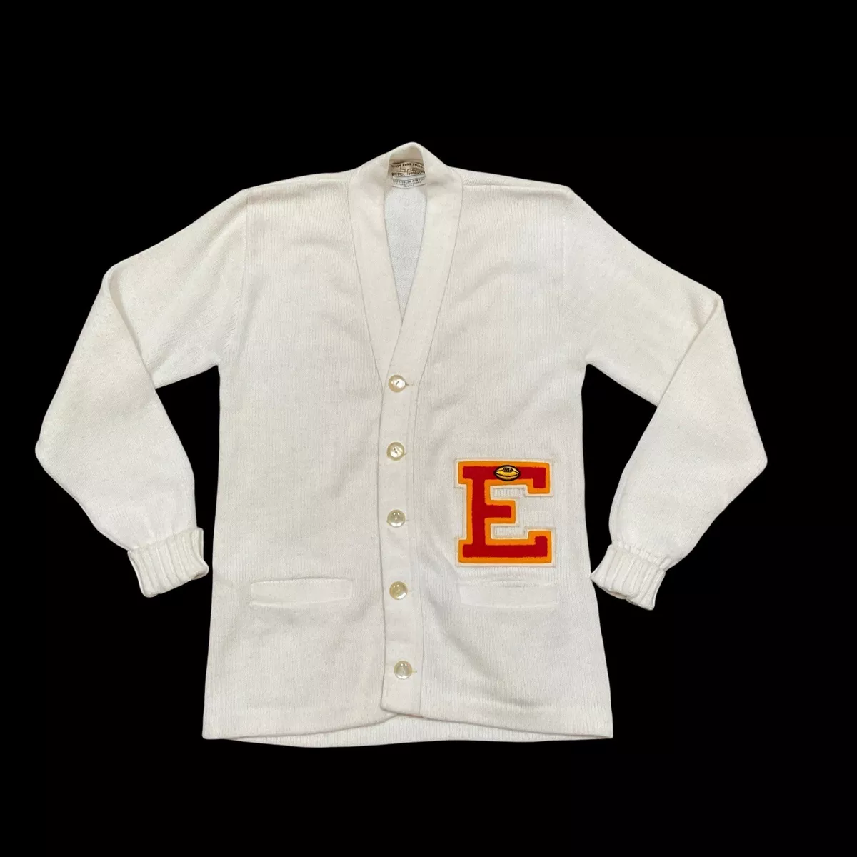 Vintage Bristol Letterman Cardigan Official Award Football Sweater Letter E