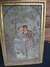 BRADLEY & HUBBARD Easel Back Wall Plaque 1822 B H Cast Iron Hand Painted Large !