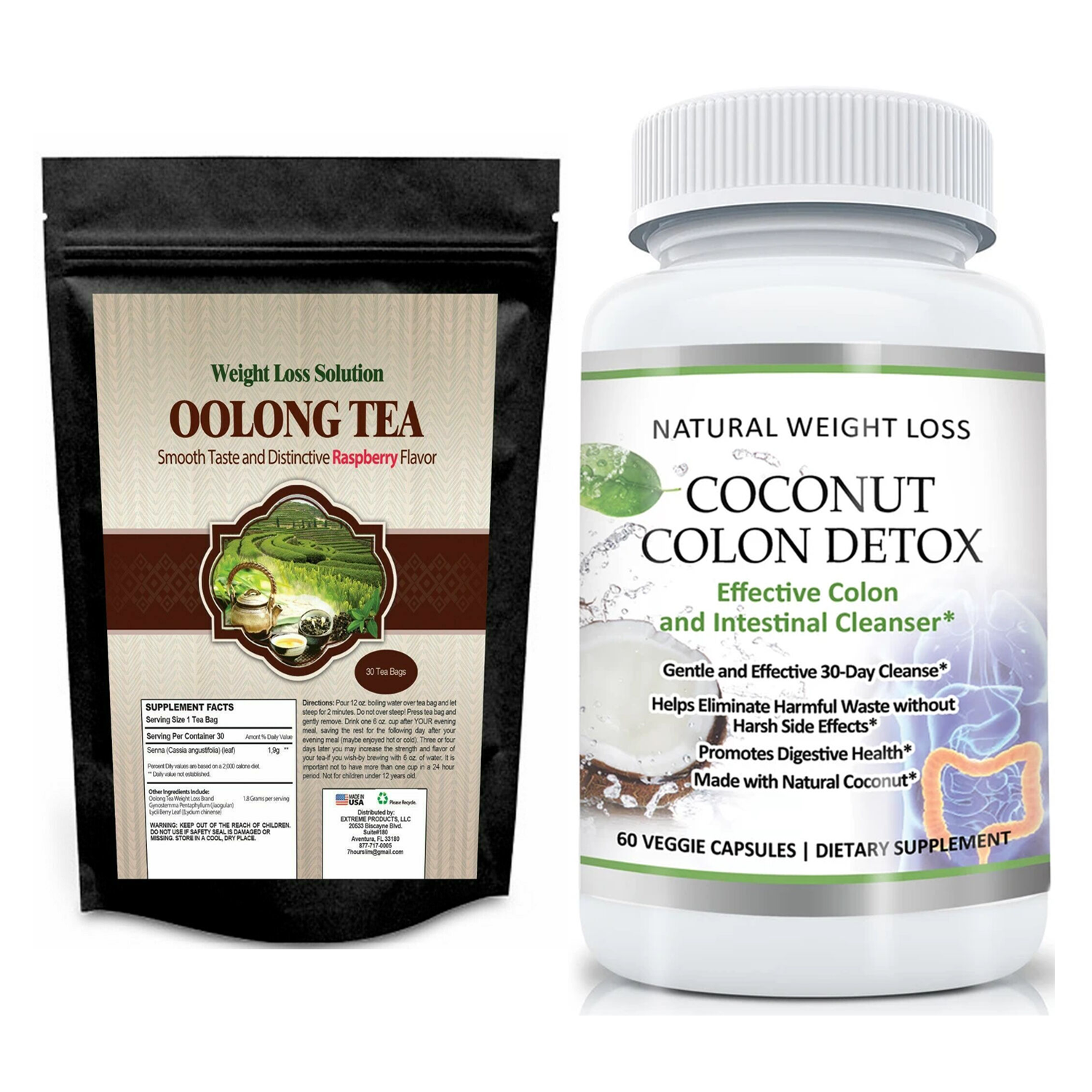 Herbal Oolong Tea Weight Loss 30 Bags Coconut Colon Detox Dietary Supplements eBay