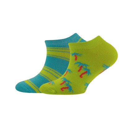 ewers 2 Paar Sneaker Socken Söckchen PALME Lagune LED Gr. 23-26 27-30 31-34 NeU
