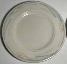 Set Of 8 Homer Laughlin Best China HLC2459 SeaGreen Leaves YellowLily BreadPlate