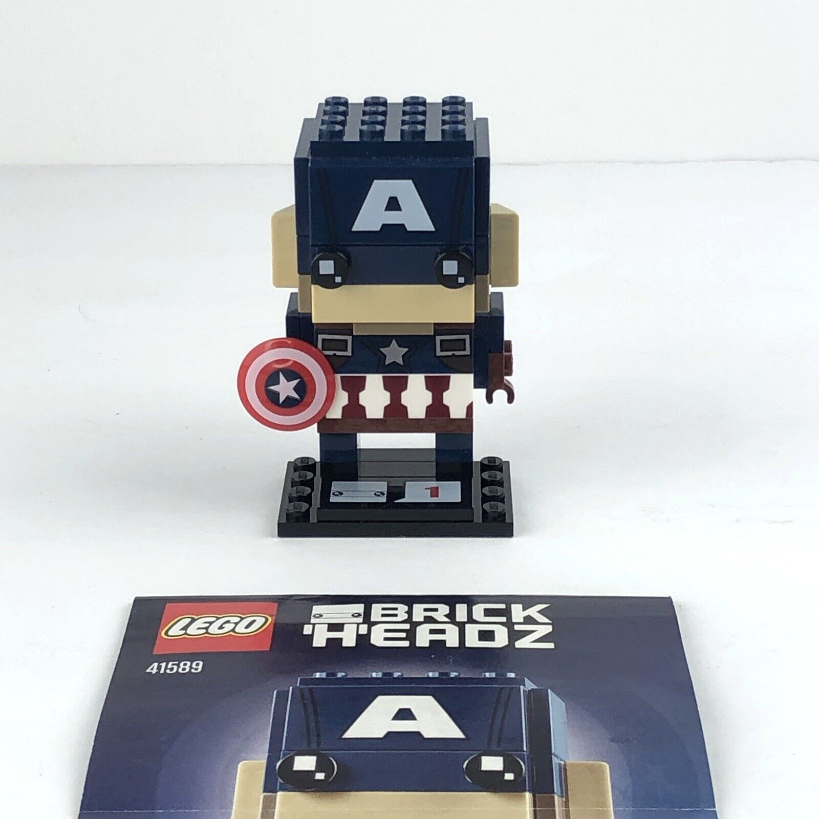 Lego 41589 Captain America BrickHeadz with Instruction Manual (Marvel Hero Lego)