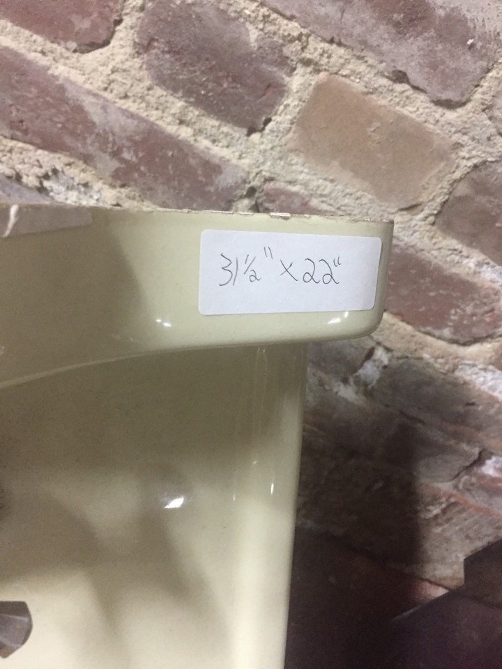 Vintage Mid Century Yellow Bathroom Sink Chrome Legs Rod McKuen eBay