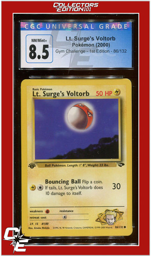 Lt. Surge's Voltorb (1st Edition) graded CGC 8.5 for sale on eBay