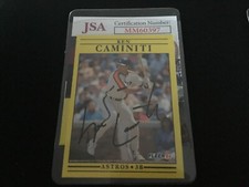 autographed 1991 Fleer Ken Caminiti   DEC.    JSA CERT