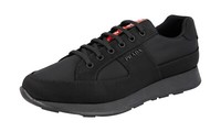Prada Nylon Prax Sneaker Linea Rossa - 4E3246 - Schwarz - Neu - 11,5 45,5