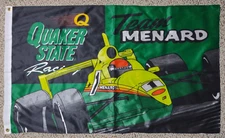 Quaker State Racing Yard Flag Team Menard Green Flag Indy Car    39 in x 23.5 in