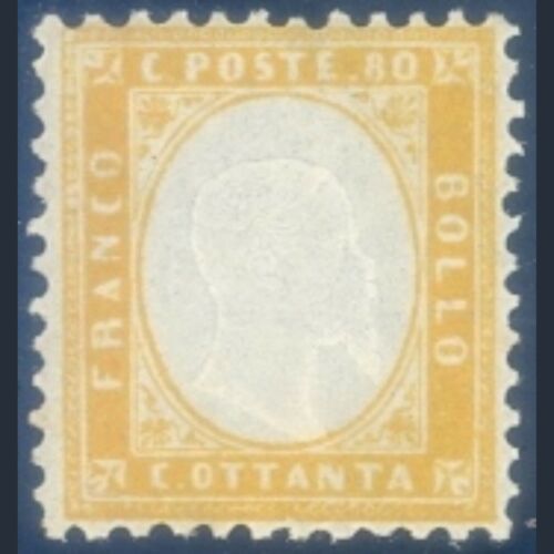 1862 Italia Regno cent. 80 giallo arancio n. 4 Centratissimo Nuovo Integro ** - Afbeelding 1 van 2