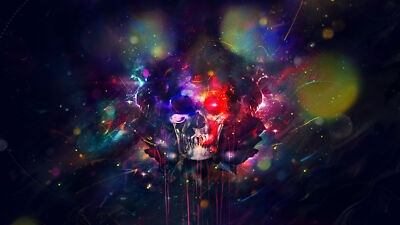 Anime Cgi Digital Art Skull  Gaming Mat Desk 16492