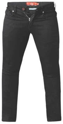 D555 Duke Tall Mens Black Stretch Jeans Tapered Fit Extra Long 36" Leg (T15498)