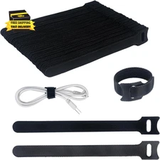 60PCS 6 Inch Reusable Cable Ties Black, Adjustable Cable Straps, Cable Tie Manag
