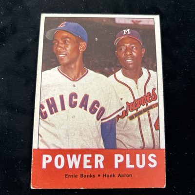 #ad #ad 1963 TOPPS #242 POWER PLUS HANK AARON ERNIE BANKS *** View detailed images $38.00