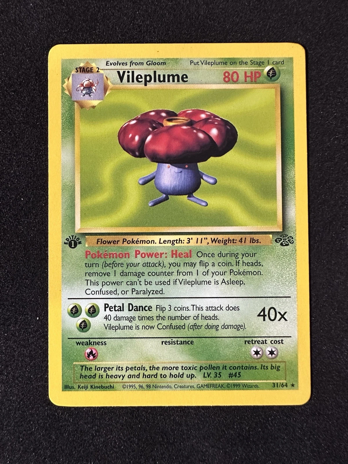 1999 Pokemon Jungle 1st Edition Vileplume #31 RARE LP-NM