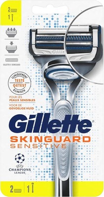 Gillette SkinGuard Sensitive Rasierer + 2 Rasierklingen | Sensitive Rasur Rasierer
