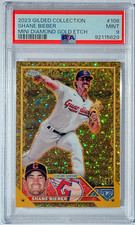 2023 Topps Gilded Mini Diamond Gold Etch  SHANE BIEBER #108  PSA 9  31/50   JAYS