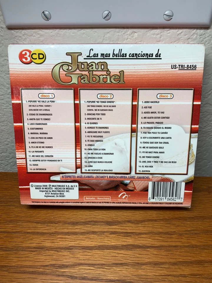 Las mas bellas canciones de Juan Gabriel 3 CD Set (Very Good) - Image 2 of 4