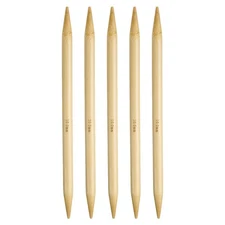 5Pcs Bamboo Knitting Needles Double Pointed US 15(10mm) 7.9 Inch(20cm) Yellow