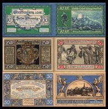 3 x NOTGELD GREIFFENBERG Stadt Gryf&oacute;w lski
