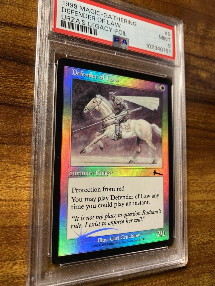 MTG✨DEFENDER OF LAW FOIL✨Urza’s Legacy PSA 9 MINT Creature CRITCHLOW Art POP 1 ! - Image 3 of 4