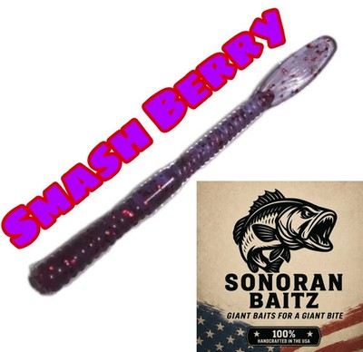 4  20ct Smash Berry Finesse worm Drop Shot Ned Rig soft plastic bait