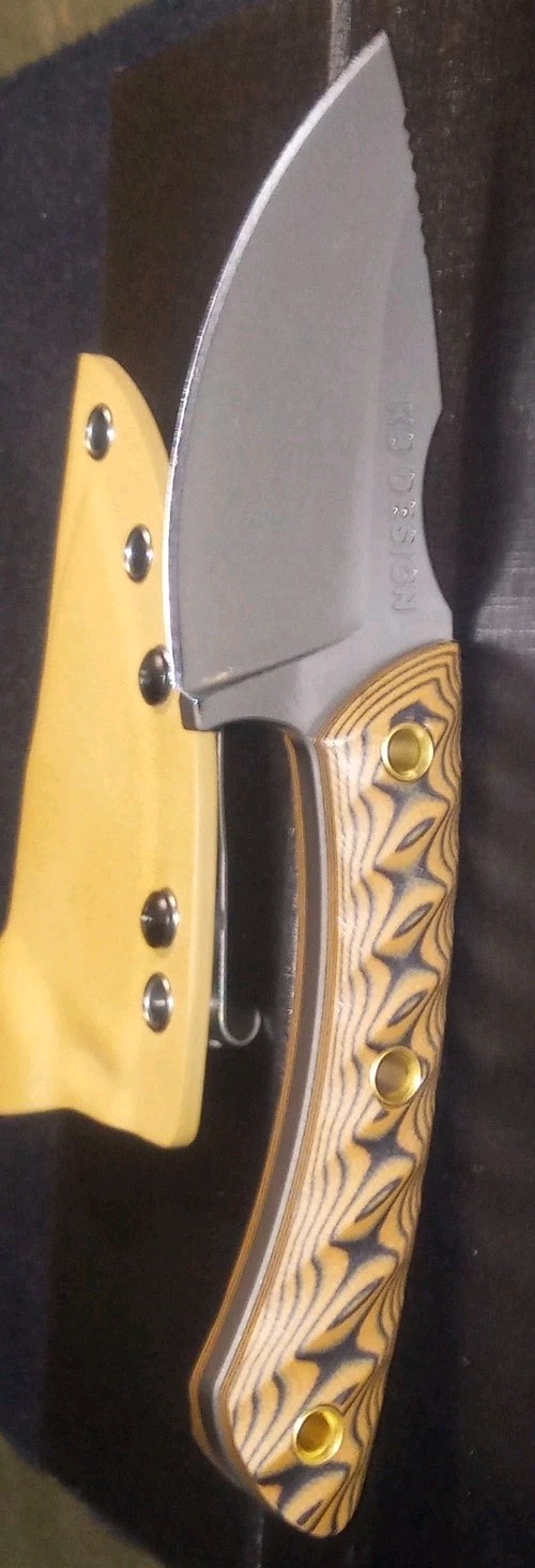 RMJ KD Design Fixed Blade Knife With Kydex Sheath And Micarta Scales