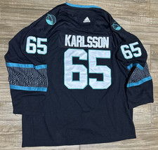Erik Karlsson #65 San Jose Sharks NHL Hockey Adidas Black Jersey Size 54 / 2XL