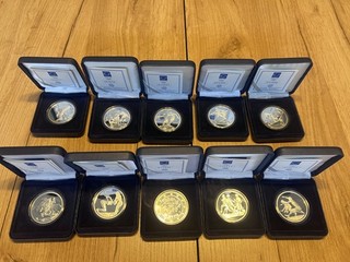 10 x 10 Euro Gedenkmünzen Griechenland Olympia Athen 2004 PP 34g Ag925
