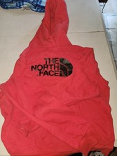 The North Face Men's Red Fleece Logo Pullover Hoodie Size Large