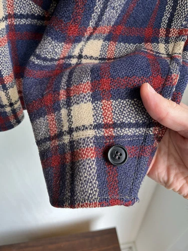 1940s Vintage WW2 Sportclad Plaid Cinch-Back Short Wool Jacket Antique Workwear - Picture 12 of 24