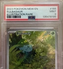 2023 Pokémon Bulbasaur 166/165 Scarlet & Violet 151 Illustration Rare Holo PSA 9