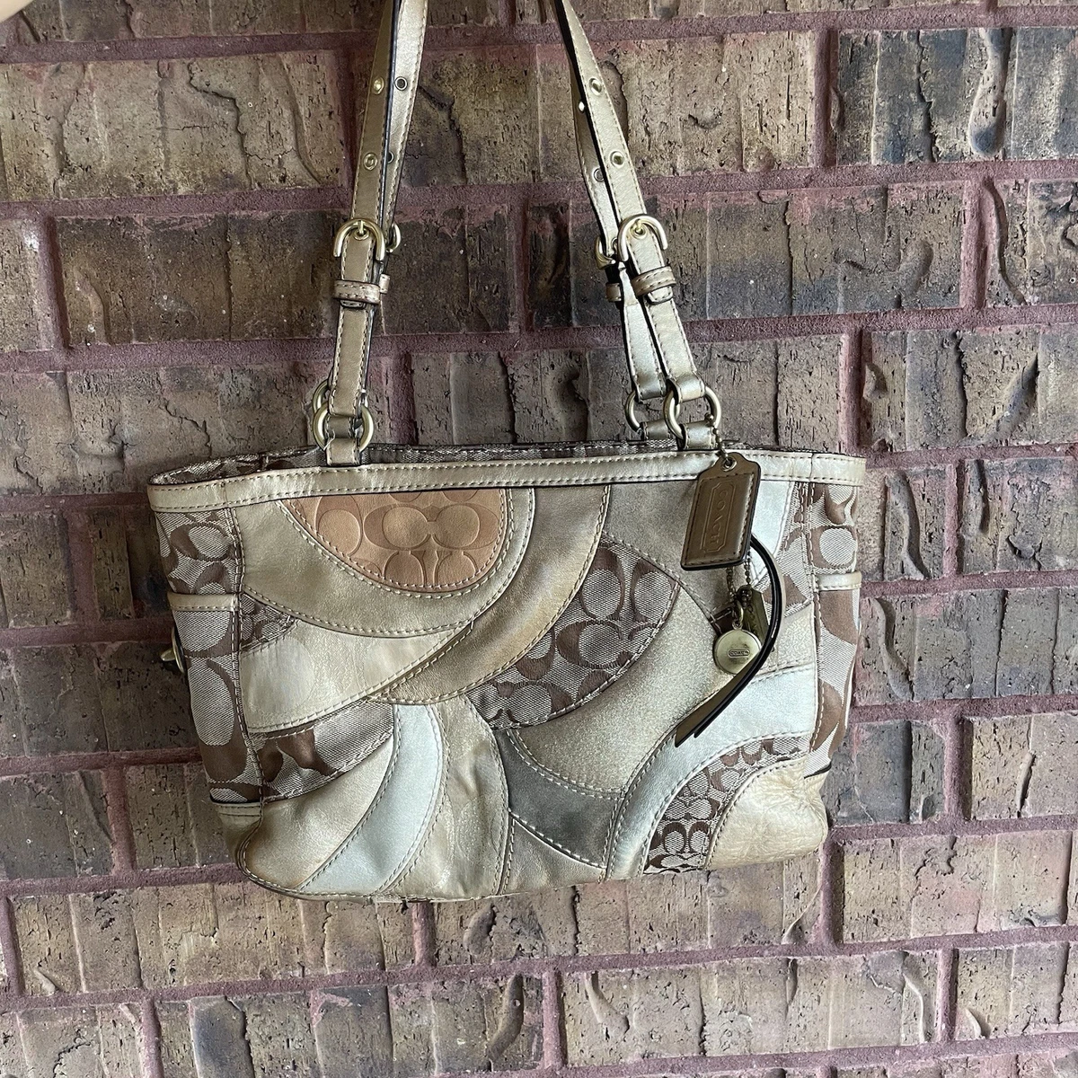 Coach Patchwork Canvas Exterior Shoulder Bag Bags & Handbags for