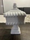 Vintage Westmoreland White Milk Glass Square Wedding Bowl/Dish With Lid